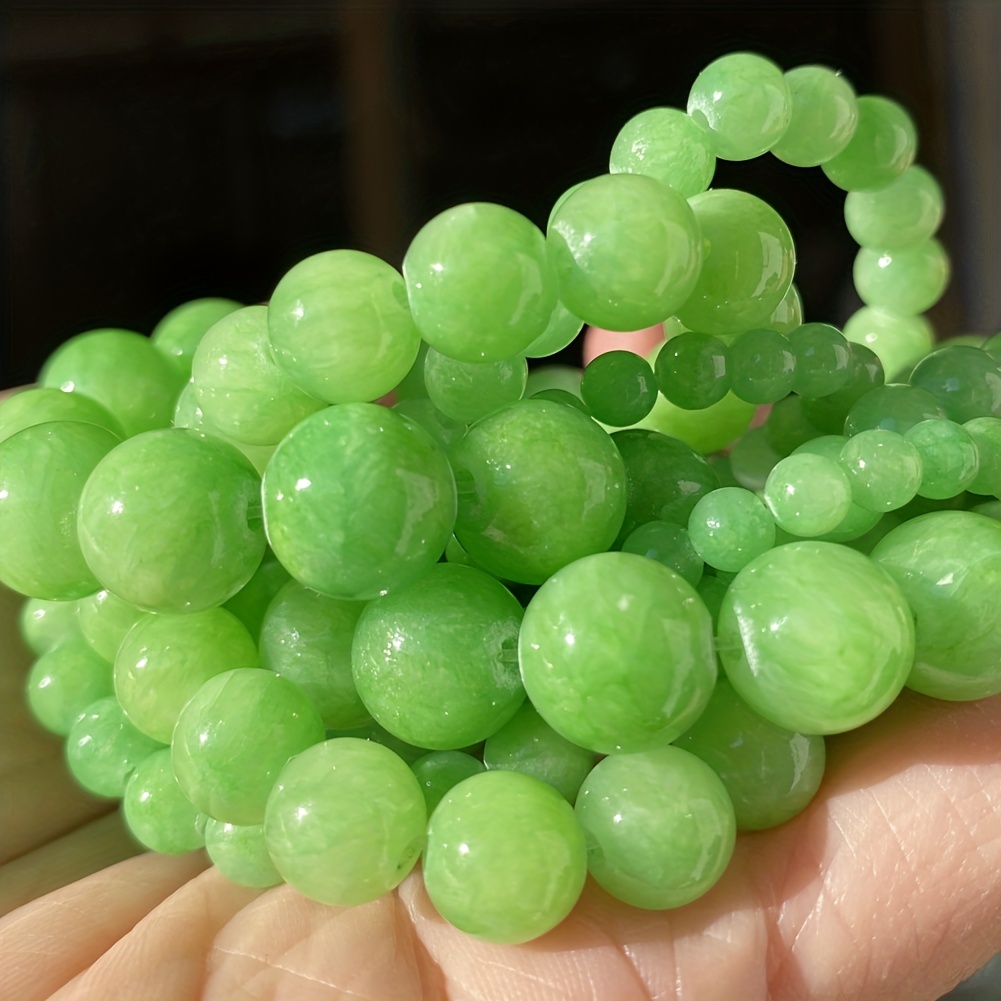 

37/45/58/88pcs 4/6/8/10mm Natural Green Chalcedony Stone Beads Round Loose Beads For Diy Jewelry Making Diy Necklace Bracelet Earring Accessories