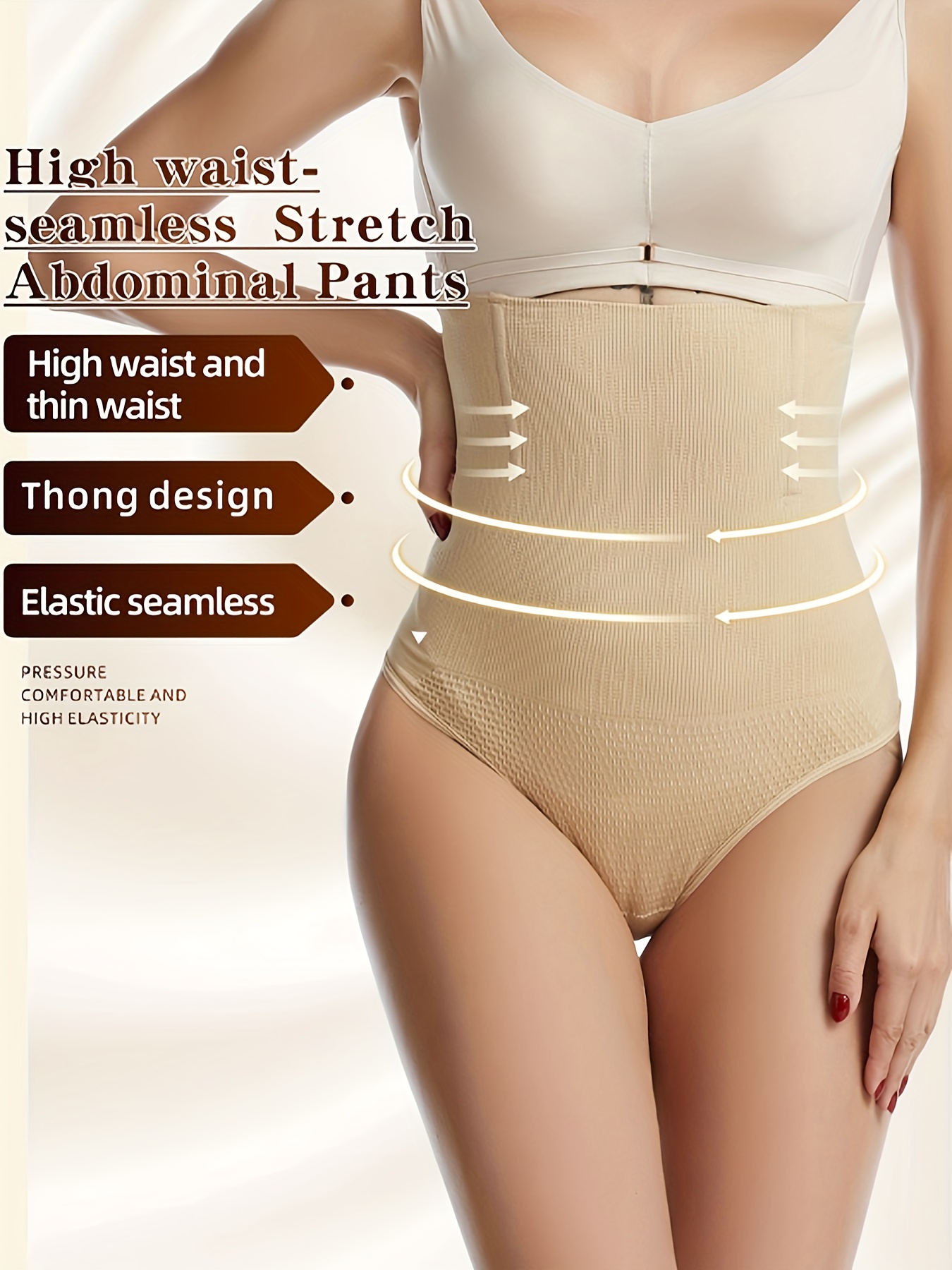 High Waist Shaping Thongs, Tummy Control Compression Slimming Panties,  Women's Underwear & Shapewear