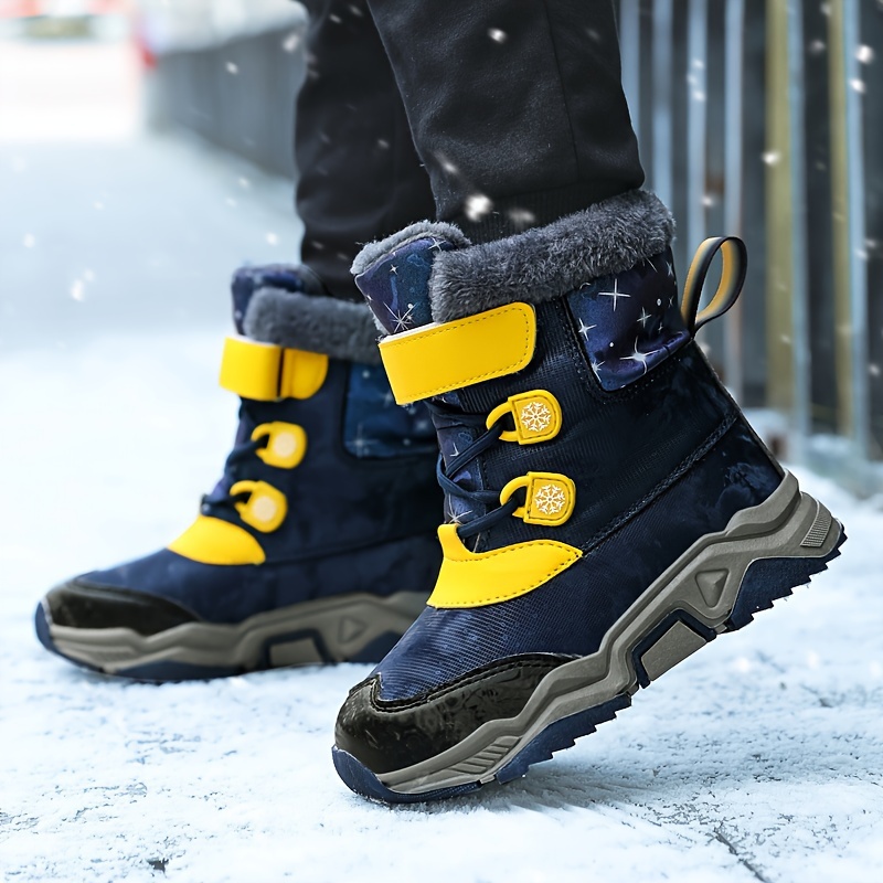 Botas de nieve para hombres, cálidas y acogedoras con forro polar,  antideslizantes, cómodas botas de tobillo, zapatos de senderismo al aire  libre con