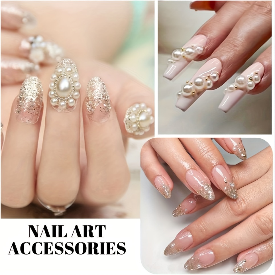 Flat Back Nail Pearl Beads white Pearls For Nails Caviar - Temu