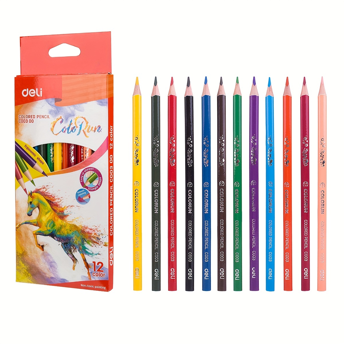 12pcs Oil Based Colored Pencils 12 Color Box Set Childrens - Temu