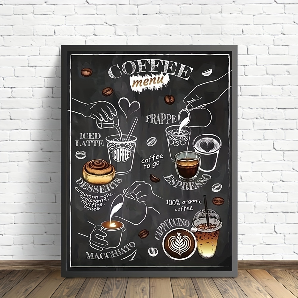 Coffee Sign Cappuccino Chalkboard Coffee Chalk Art Coffee Bar Accessories  Coffee Station Prints Wall Art Coffee Station Sign 