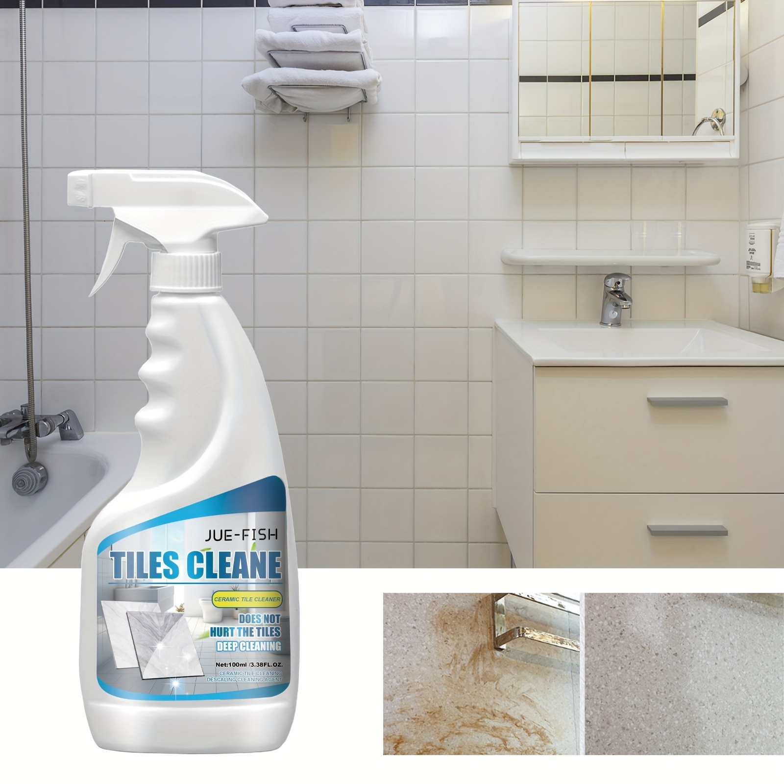 Spray détartrant pour salle de bain, 1/2/3PCS nettoyant détartrant pour  salle de bain jue-fish, nettoyant pour les taches tenaces de la baignoire