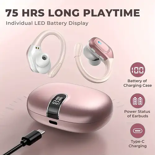 Wireless Earbuds Bt Compatible Earbuds 5 2 Headphones Noise Cancellation  Earphones 24h Playtime Pop Ups Auto Pairing In Ear Hi Fi Stereo Sound Mic  Ipx7 Waterproof Headset For Iphone Ios - Electronics - Temu Spain