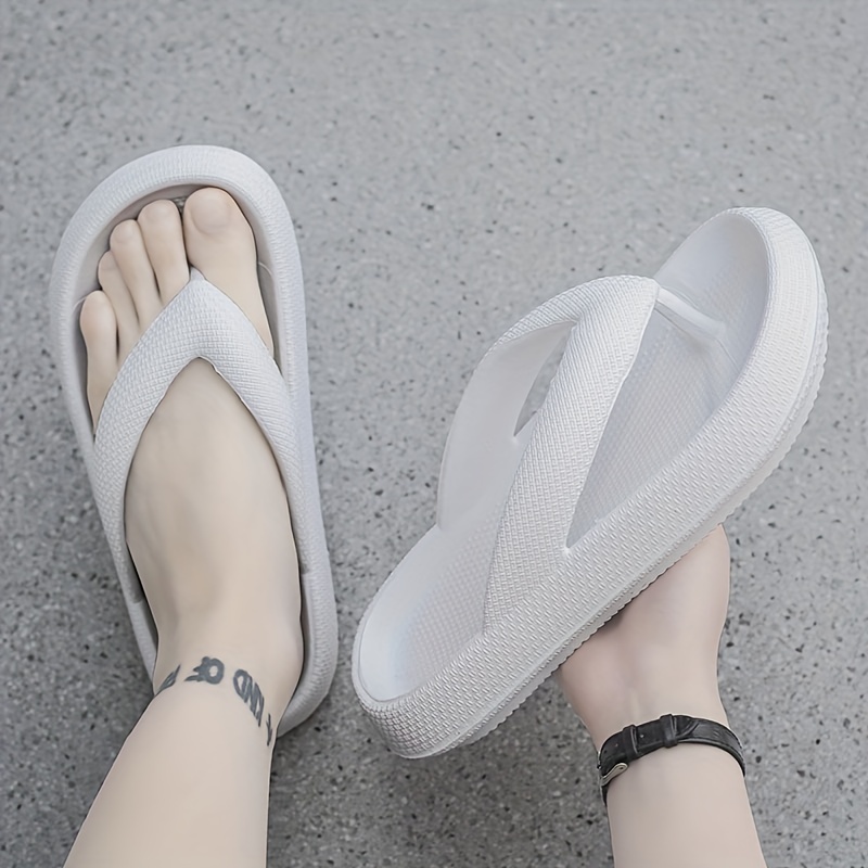 TUOBARR Flip Flops for Womens Sandals, Flip Flops for Women Yoga Mat  Comfortable Beach Thong Sandals White