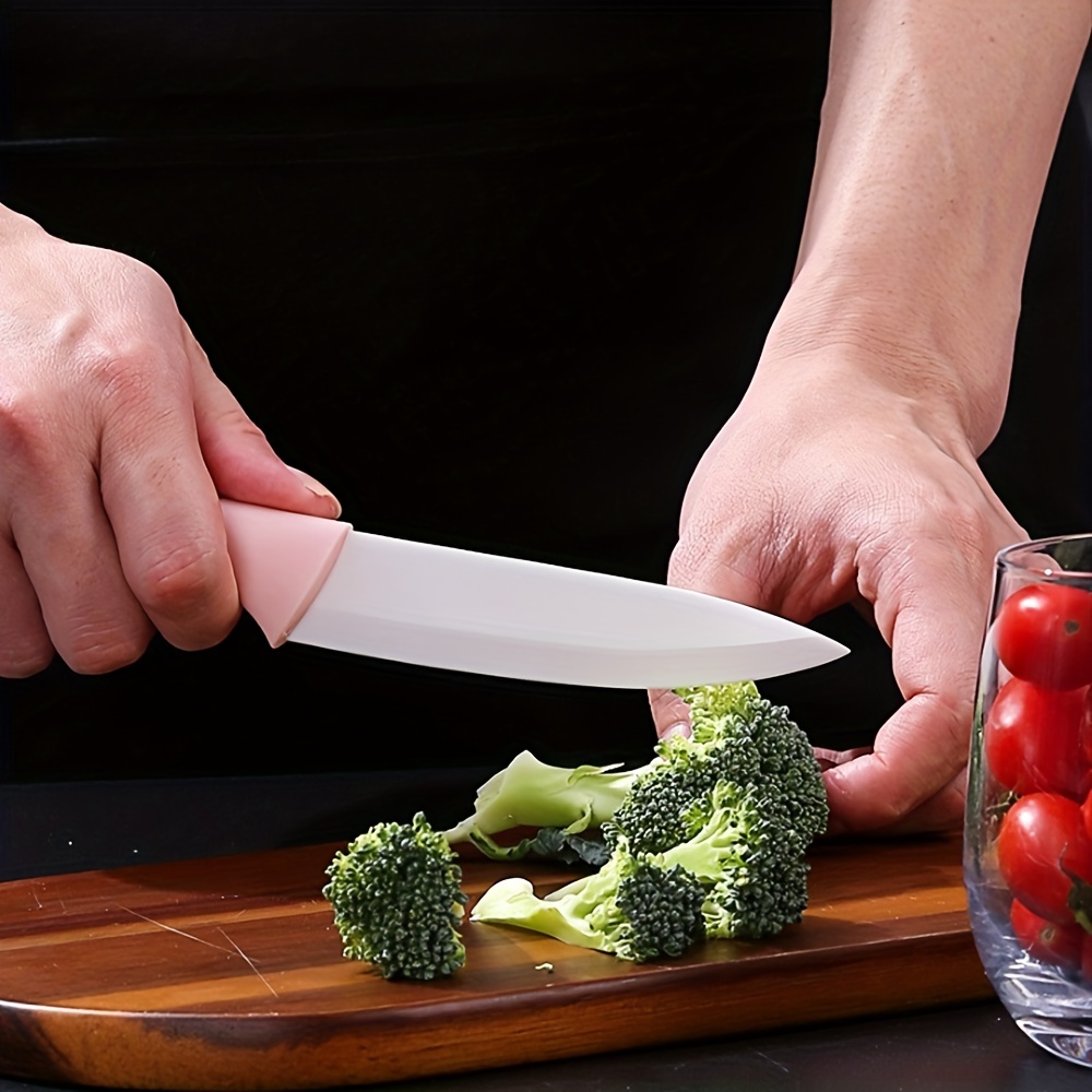 3PCS Ceramic Kitchen Knives Set Chef Knife 4 6 + Peeler + Covers Blade  Sharp