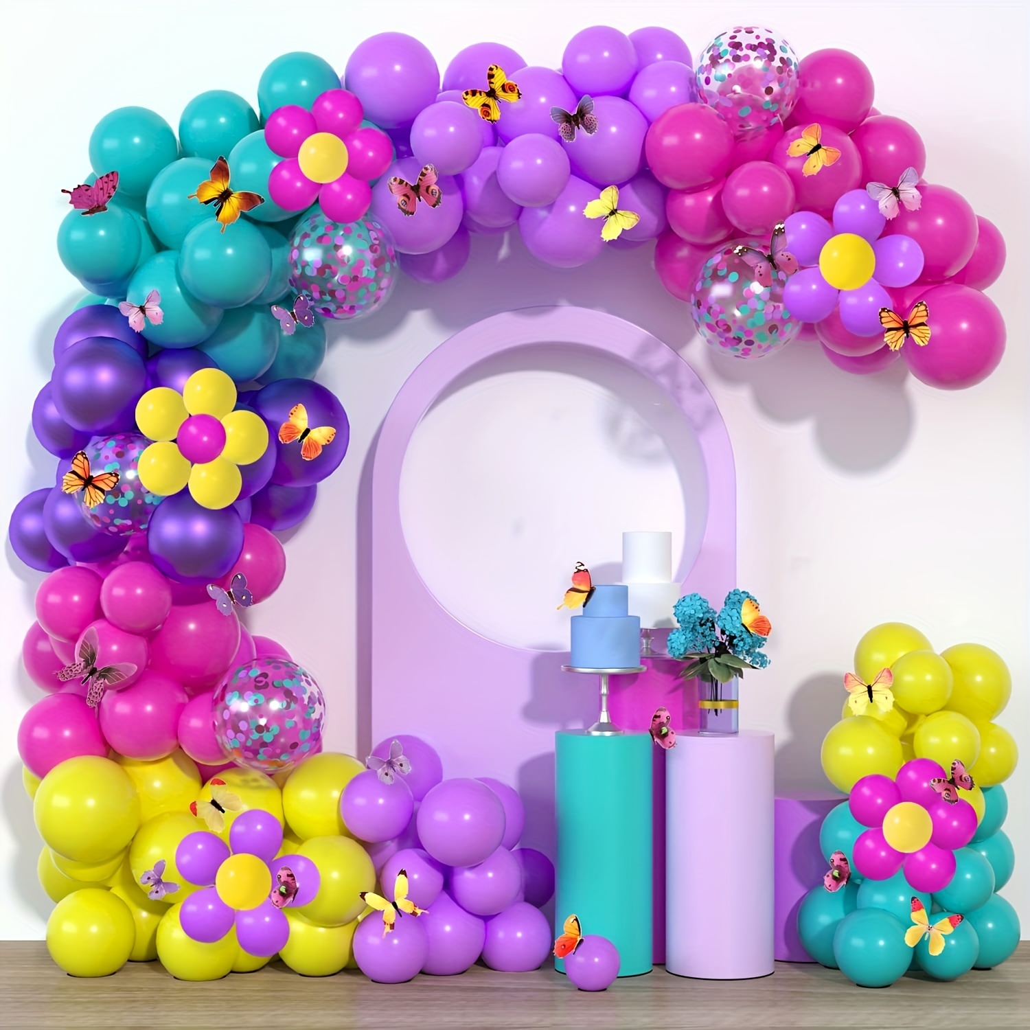 Purple Butterfly Birthday Decor Balloon Garland Arch - Temu