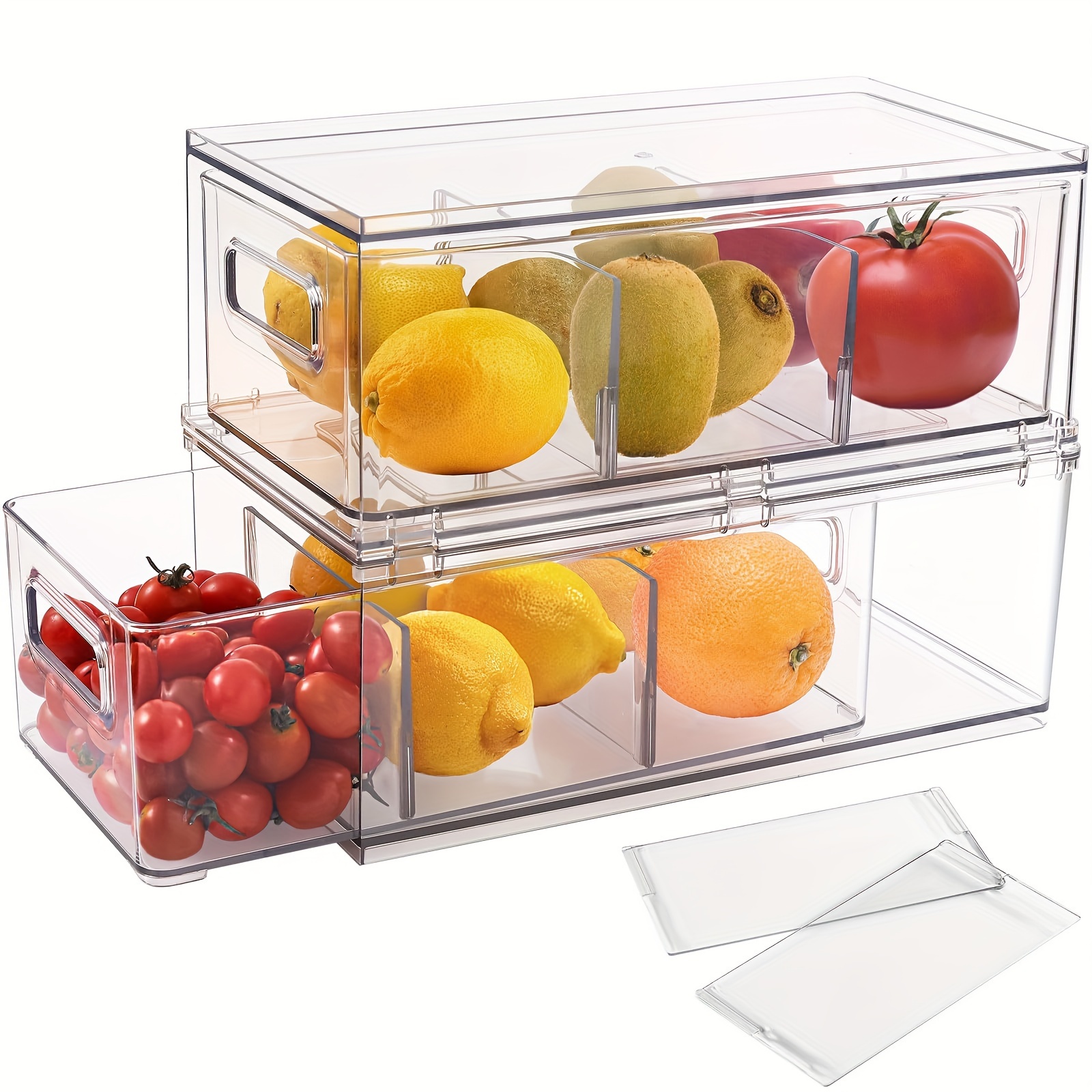 Fridge Drawers Organiser Plastic Fridge Storage Box 4/8 - Temu