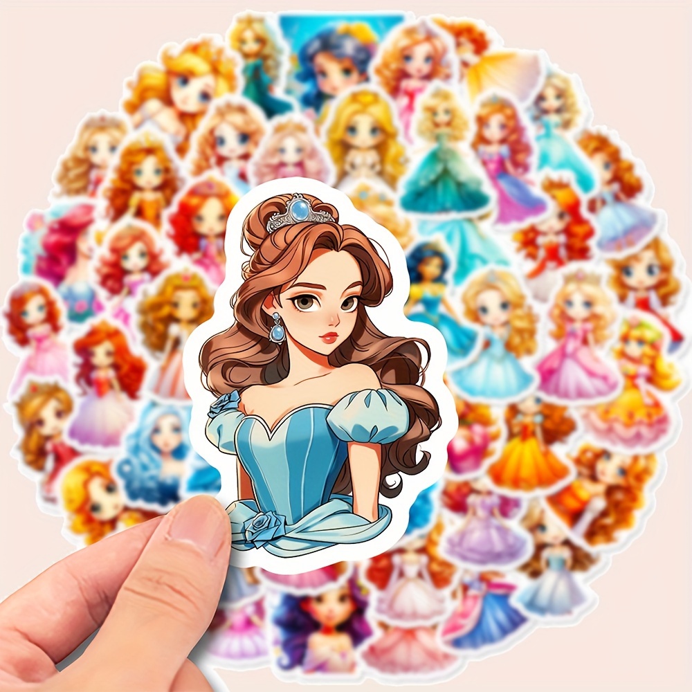 100Pcs Disney Princess Character Themed Waterproof Stickers for Gifts Water  Bottles Cup Laptop Phone Guitar Car Motorcycle Bike Skateboard Luggage