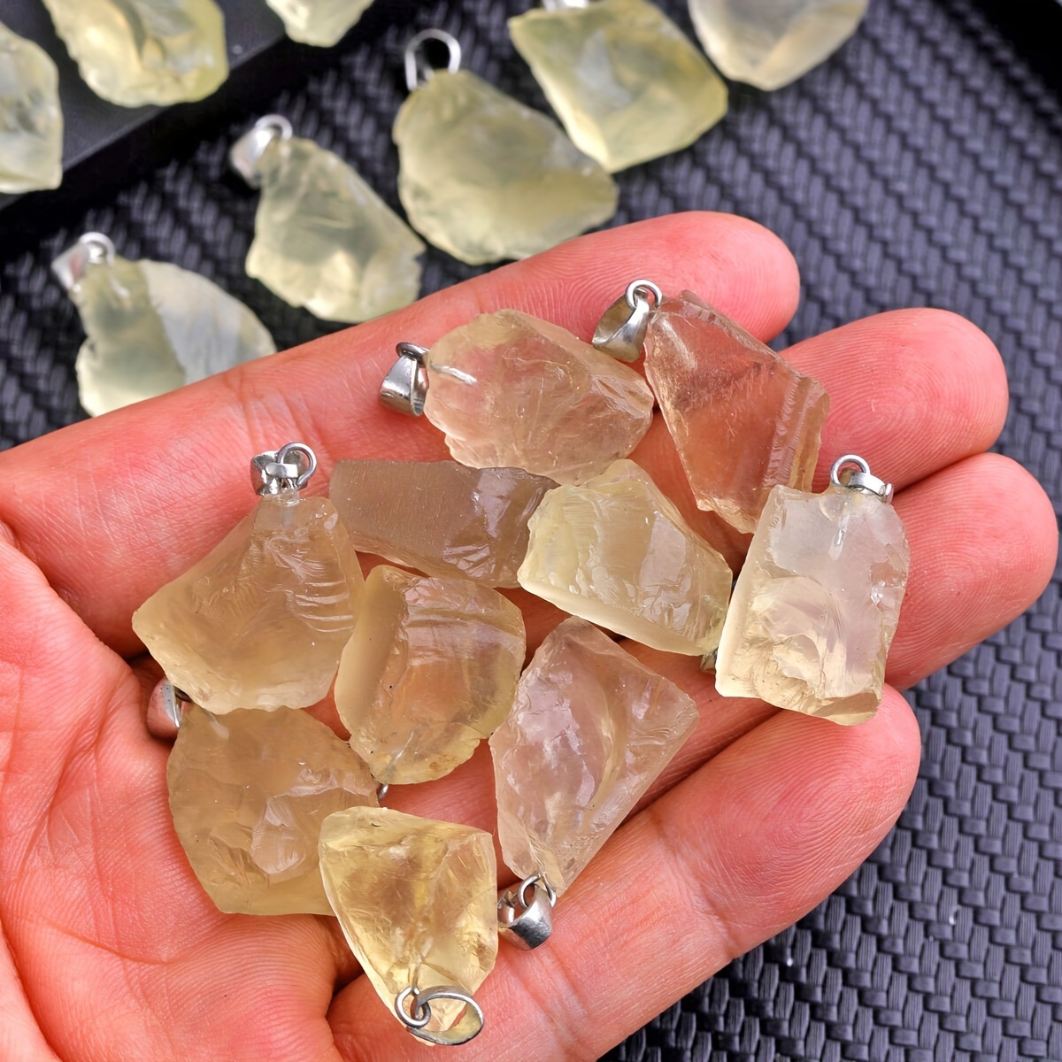 

1/8/15pcs Irregular Natural Lemon Citrine And Stone Real Necklace Pendant Wicca Diy Men And Women Jewelry Making With Crystal Necklace Pendant Factory Wholesale (without Box)