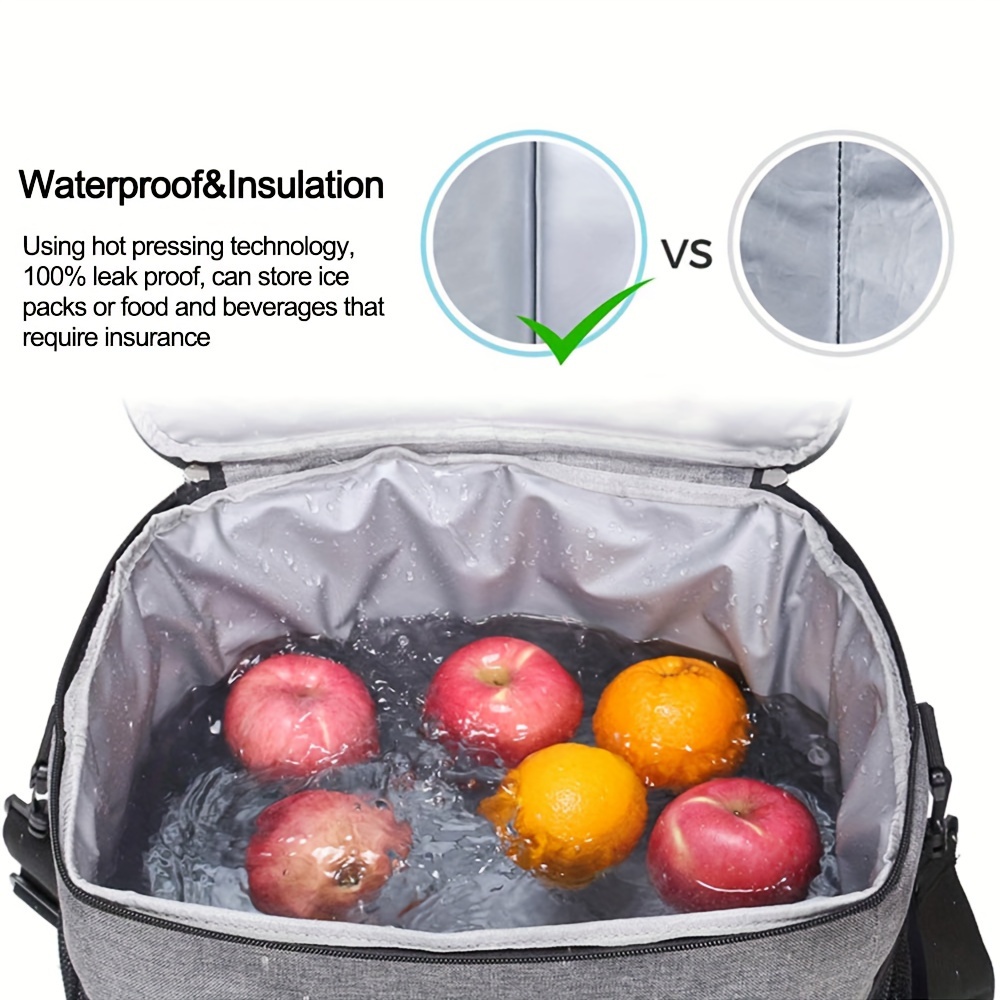 15L Waterproof Capacity Thermal Lunch Box Bag Handbag for Travel