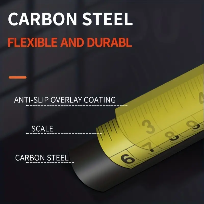 10m Carbon Steel Tape Measure Flexible Ruler Retractable Woodworking  Measuring Tool
