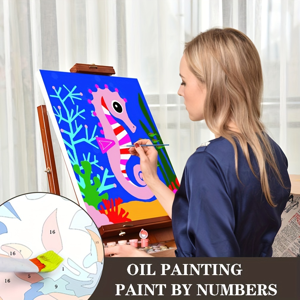 Diy Colorful Animal Oil Paint By Numbers For Adults Beginner - Temu