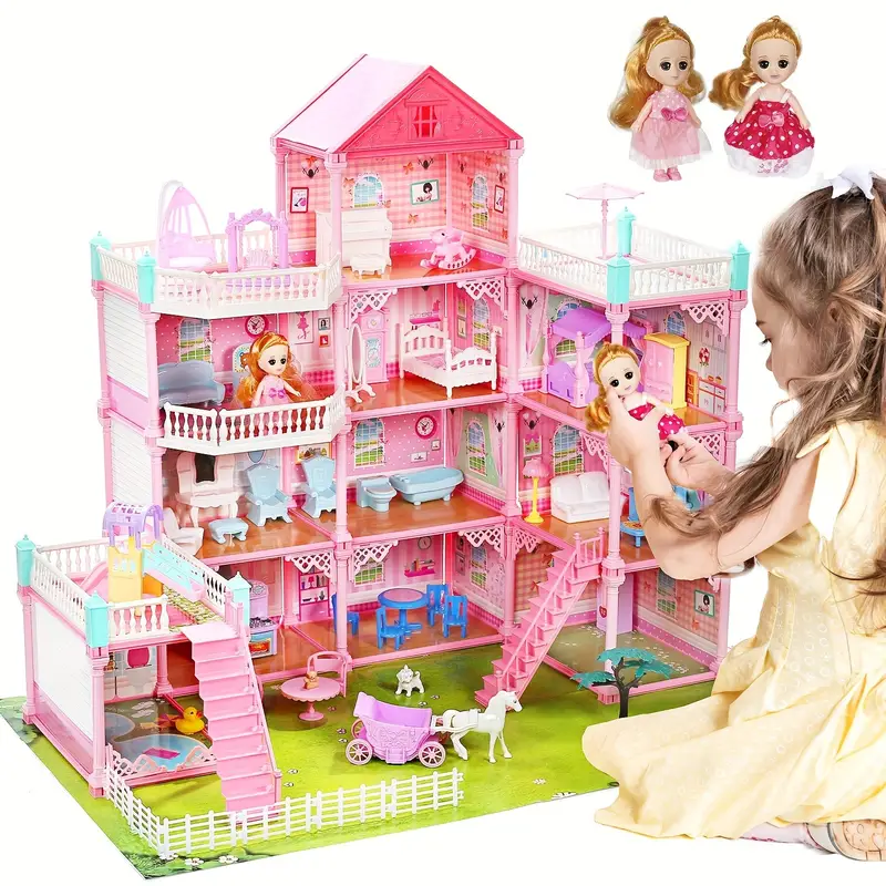 Children's Game House Princess Dream Castle Villa Toys, Girl's House Doll  House, Equipped With Self-designed Furniture Accessories - Suitable For  Birthday Gifts For Girls! Thanksgiving/christmas Gifts - Temu