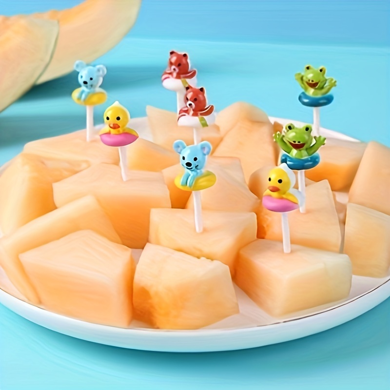 12Pcs Food Picks for Kids, Dinosaur Fruit Food Picks, Fun Kids Food Picks  for Bento Box, School Lunch Accessories for Kids, Cute Animal Fruit