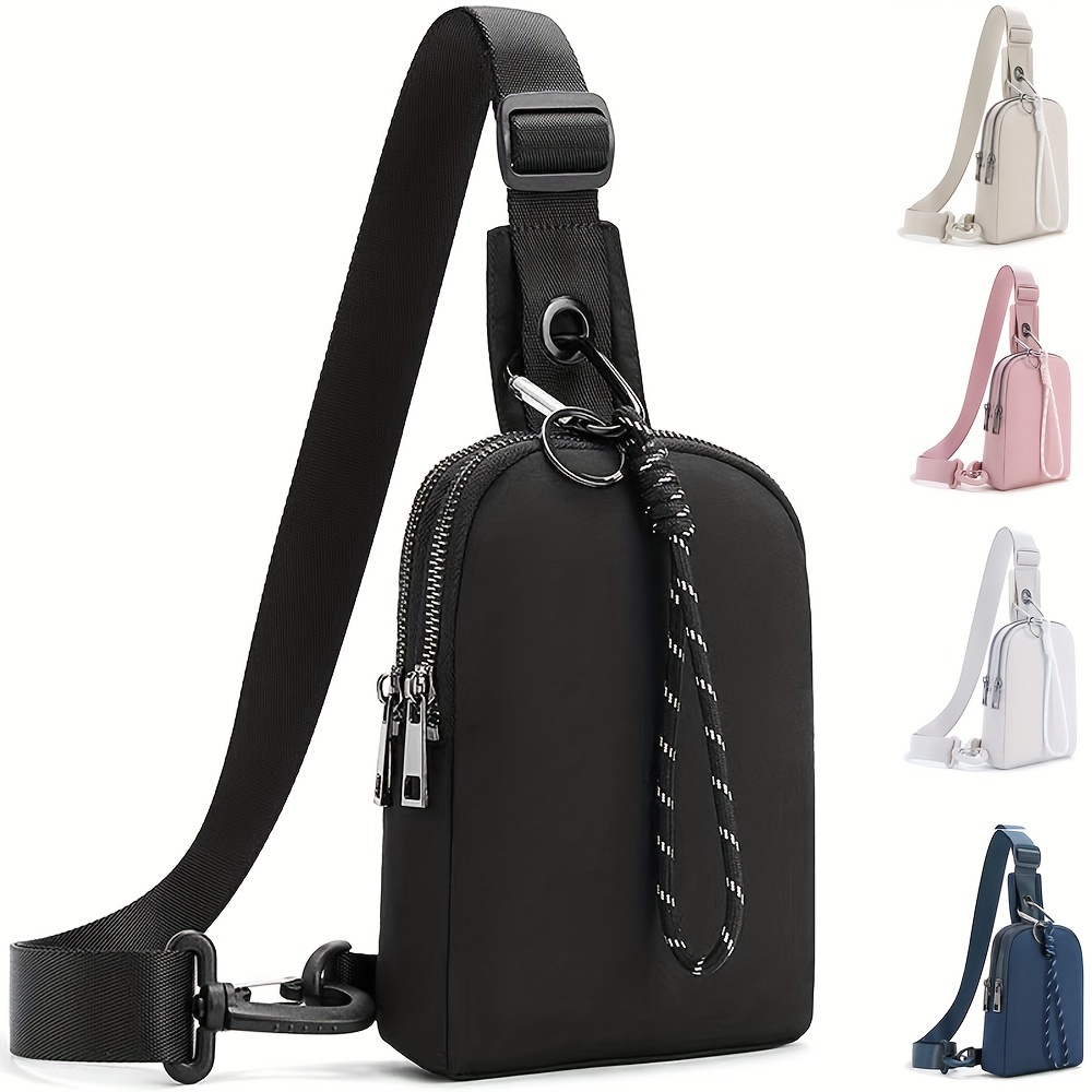 Vintage Style Sling Bag With Lock, Guitar Strap Crossbody Bag, Women's  Small Pu Leather Chest Purse - Temu