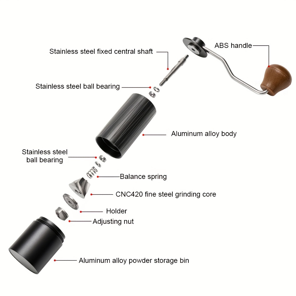 Coffee Grinder Manual Portable  Aluminum Alloy Coffee Grinder