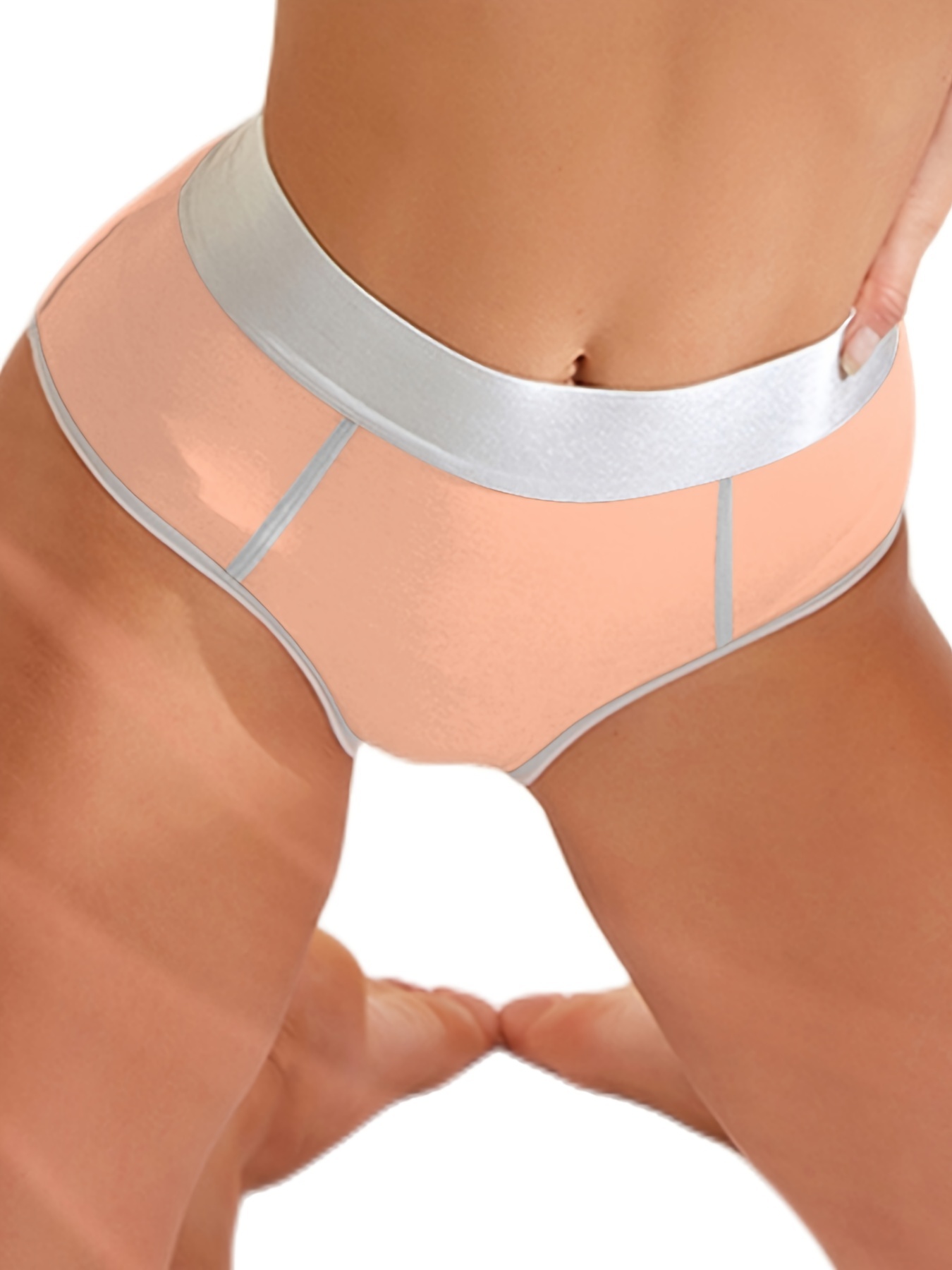 Colorful Striped High Cut Women's Underwear Breathable Quick - Temu