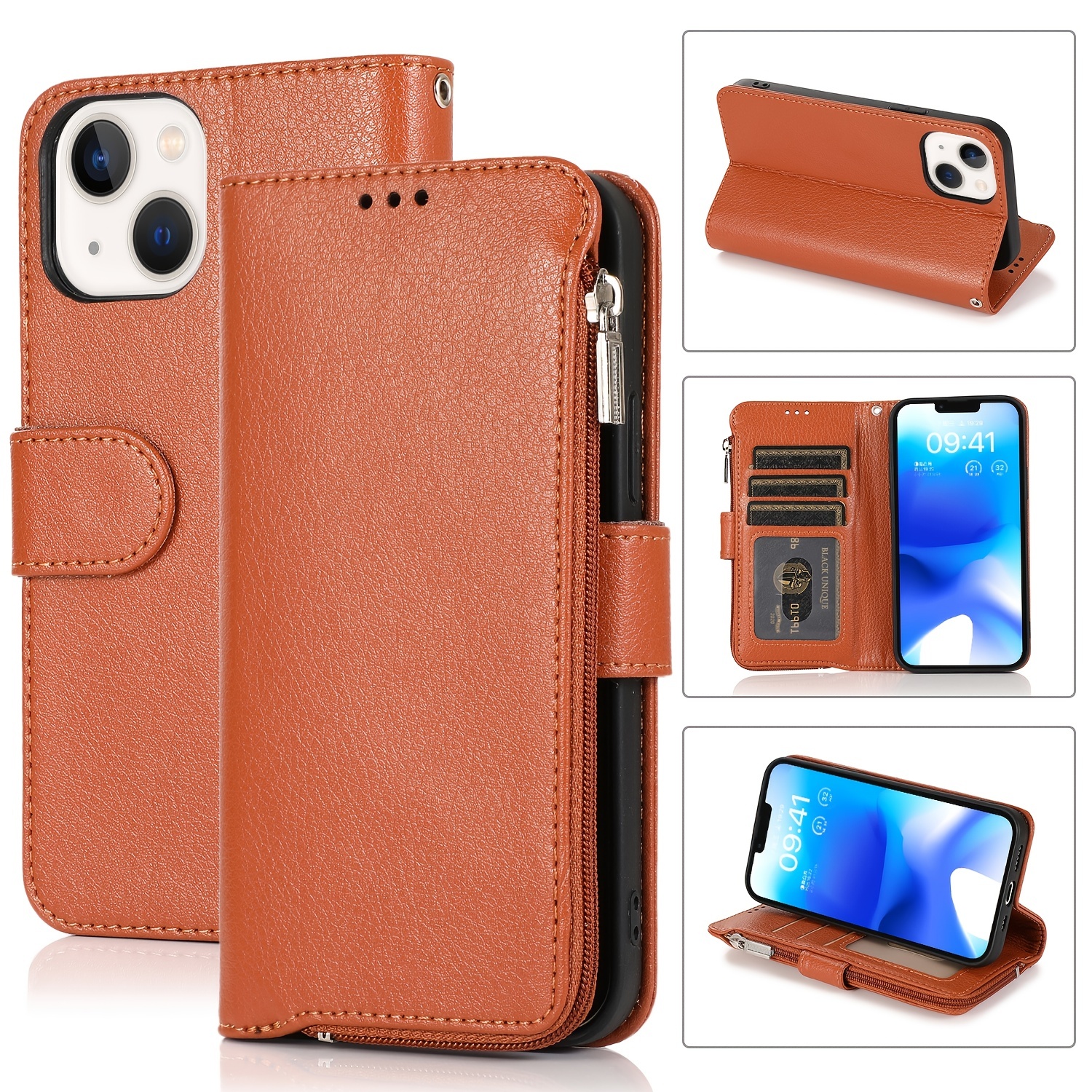 LOHASIC for iPhone 13 Pro Max Wallet Case, 5 Card Holder Phone Cover to Men  Women, Premium PU Leather Credit Slot, Magnetic Clasp Kickstand Flip Folio