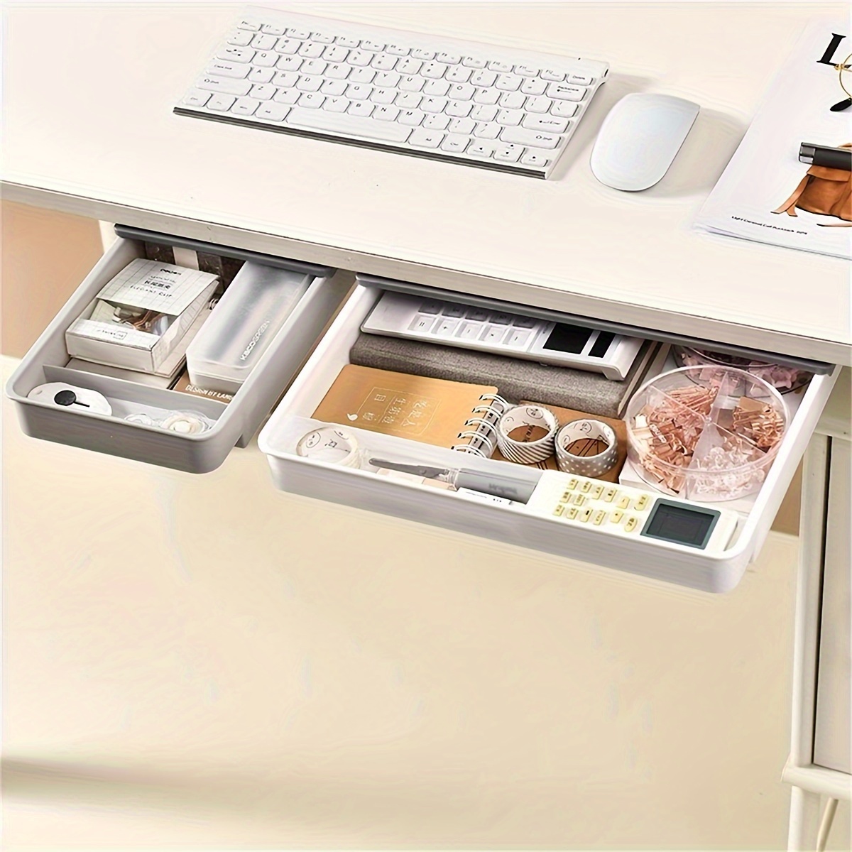 Hidden Drawer Storage Box Multifunctional Office Desk - Temu