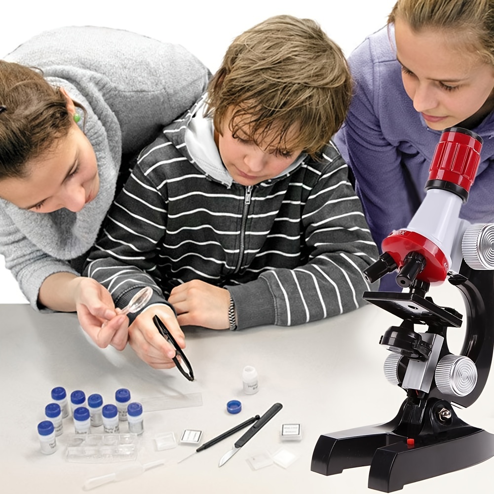 Microscopio para niños, juguetes, muestras, laboratorio científico, 100x  400x 1200x, instrumento de juego de alta resolución, regalo de cumpleaños  educativo, azul Guardurnaity FN000743-03B