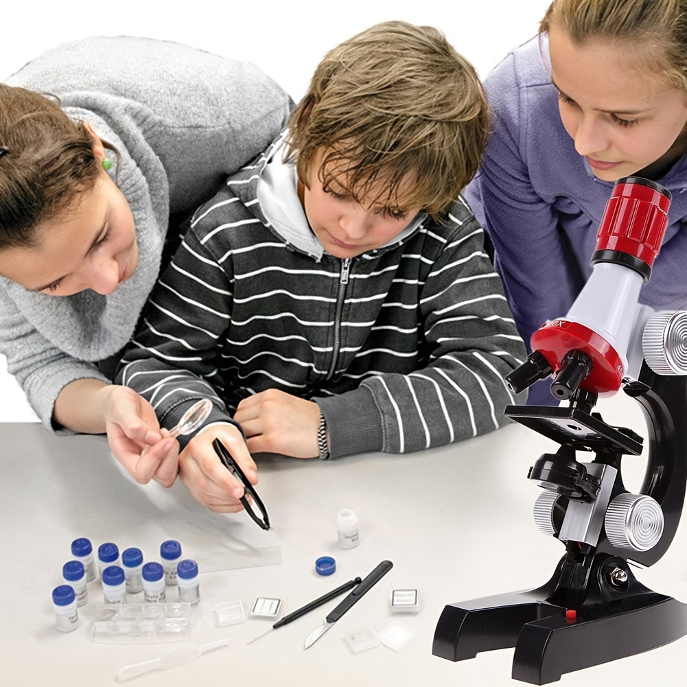 Kids Microscope Kit LED 100 1200X Biological Microscope