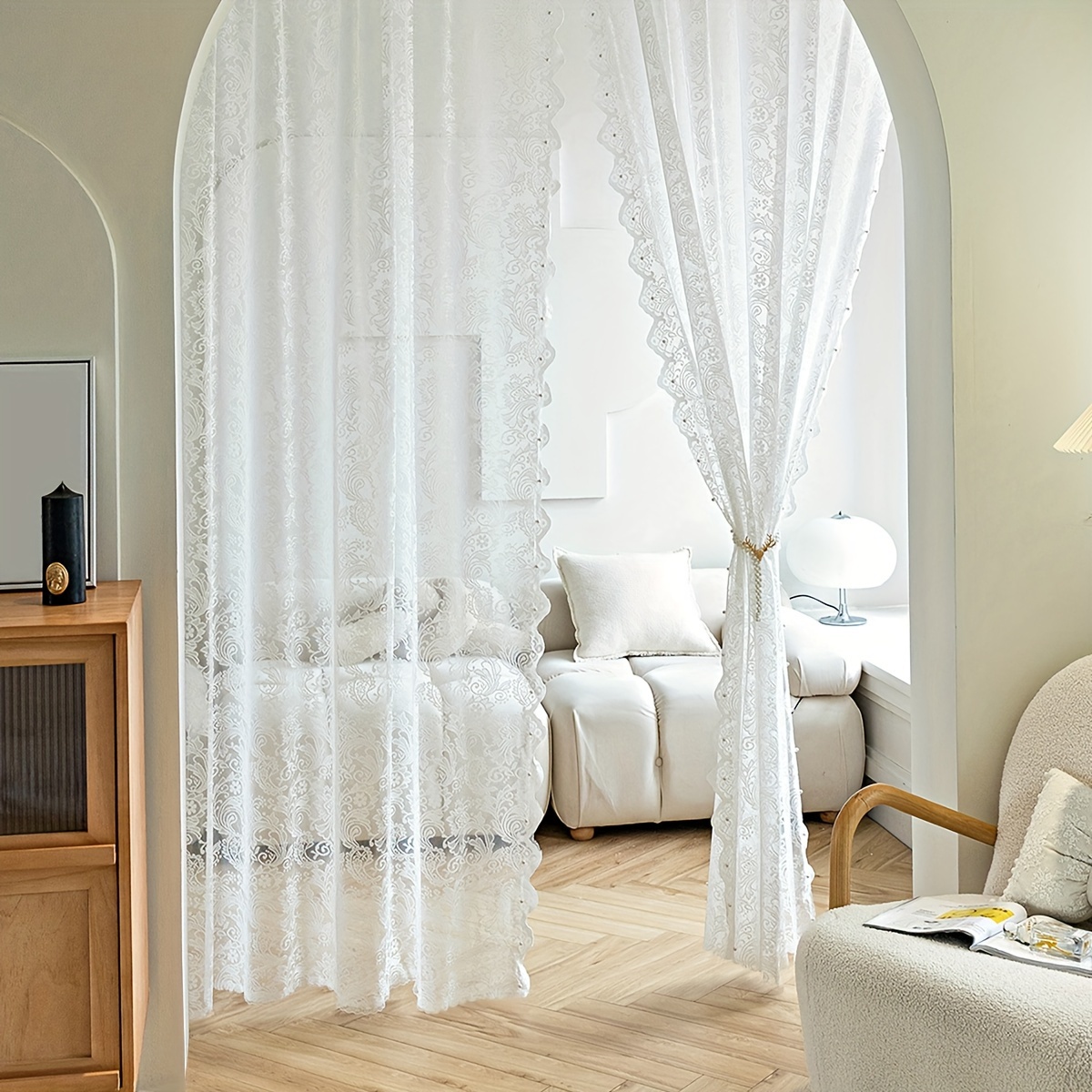 Kaufe Fenstervorhang, attraktiv, gute Luftdurchlässigkeit, einfache  Installation, transparenter Vorhang, Esszimmer, Badezimmer, Spitze,  transparenter Vorhang, Fenstervorhang