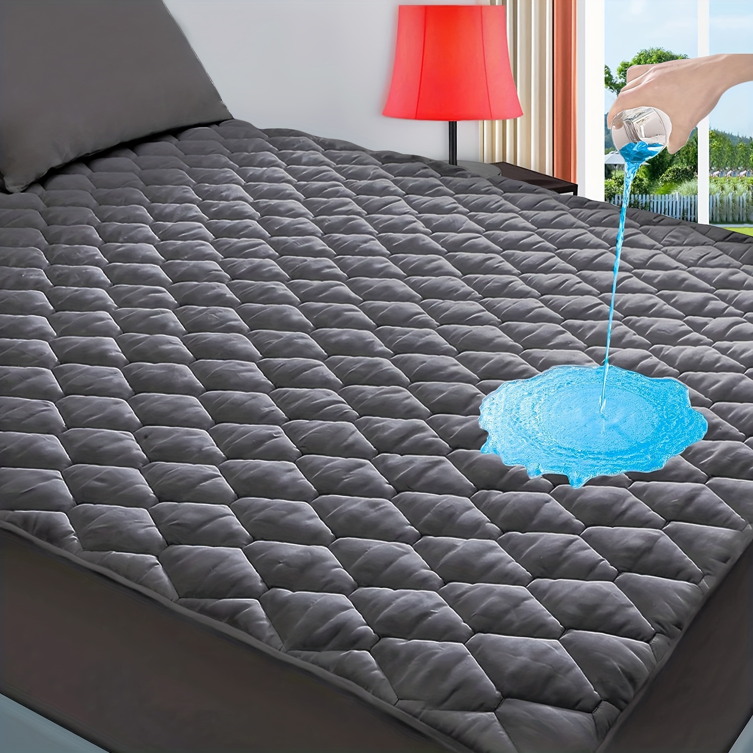 Protector de colchón, funda de colchón, cubierta de colchón de plástico  suave impermeable, color blanco, tamaño: (tamaño queen)