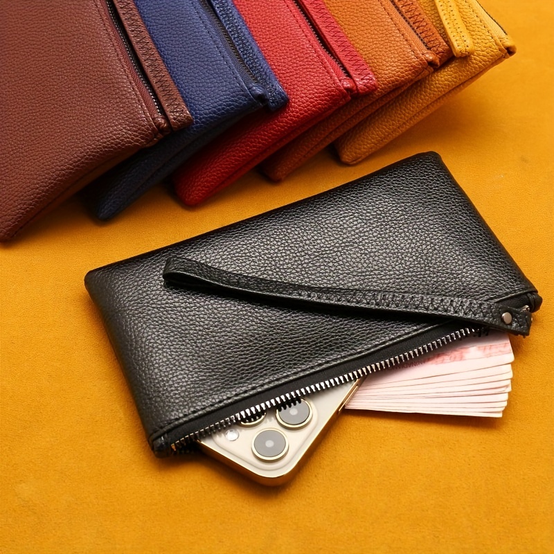 Men's Long Zipper Wallet High Quality PU Leather Wallet for Men RFID Blocking Business Clutch Bag Credit Card Holder Purse Man,Temu