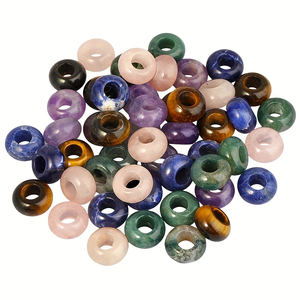 TOAOB 50pcs Assorted European Craft Beads Glass Large Hole Spacer