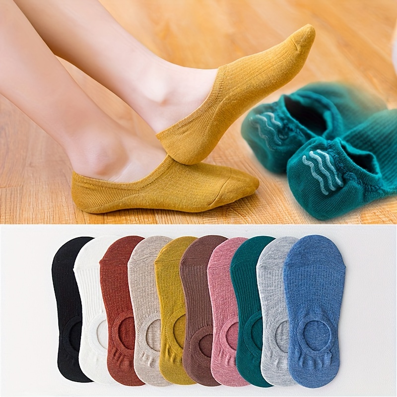 

10 Pairs Simple Solid Socks, Soft & Lightweight Low Cut Ankle Socks, Women's Stockings & Hosiery