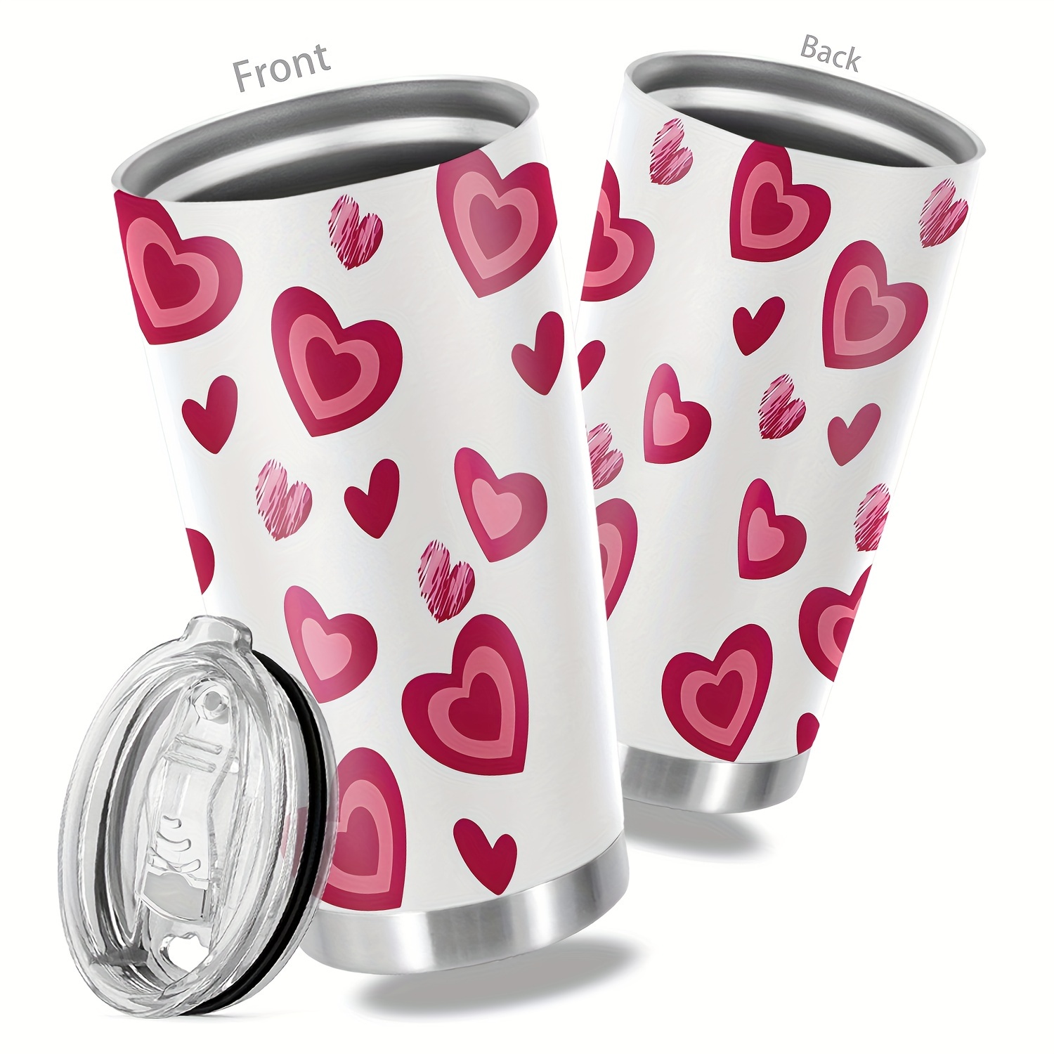 

1pc, 20oz Valentines Day Cup Stainless Steel Tumbler, Funny Print Double Wall Vacuum Insulated Travel Mug, Gifts For Parents, Relatives And Friends, Valentines Gift, Diy Valentine Gifts