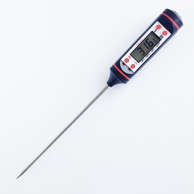 Portable Stainless Steel Probe Cooking Thermometer Baking Temperature  Measurement Food Liquid Paste Oil Temperature Milk Temperature Tea Category  Beer (Black)