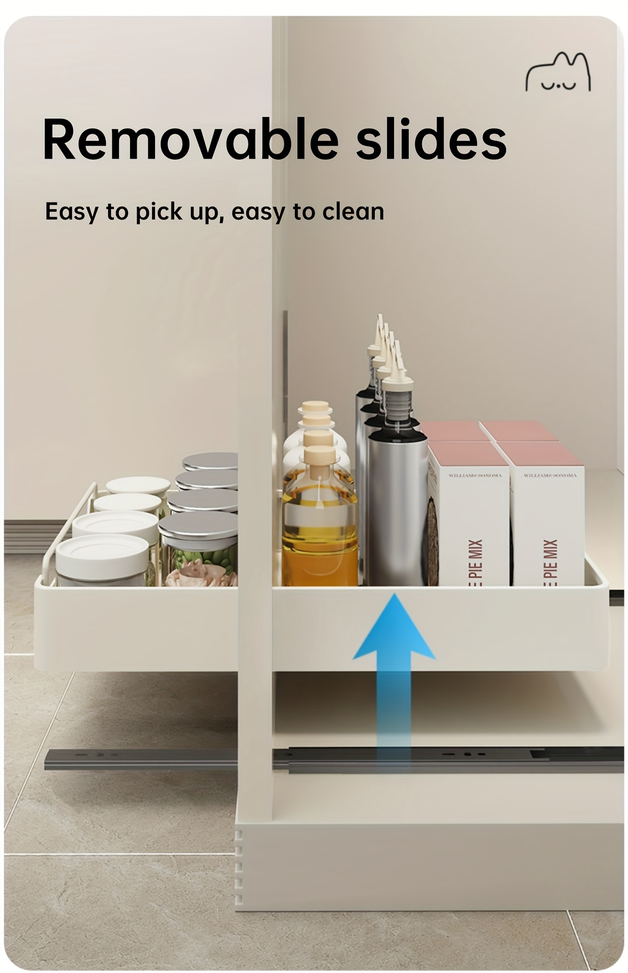 mDesign Organizador de almacenamiento de alimentos de cocina de plástico de  4 niveles, estantes para especias para gabinete, armario, mostrador