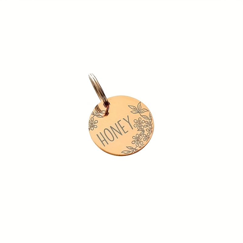 TEMU 1pc Plaque d'identification pour chien personnalisable en acier inoxydable, badge d'identification personnalisé pour animaux de compagnie adapté