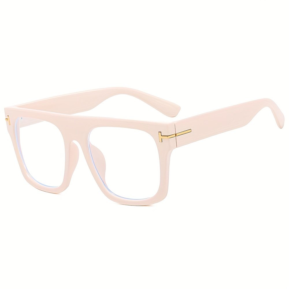 Men's Square Flat Mirror Myopia Glasses Anti Light PC Spectacles