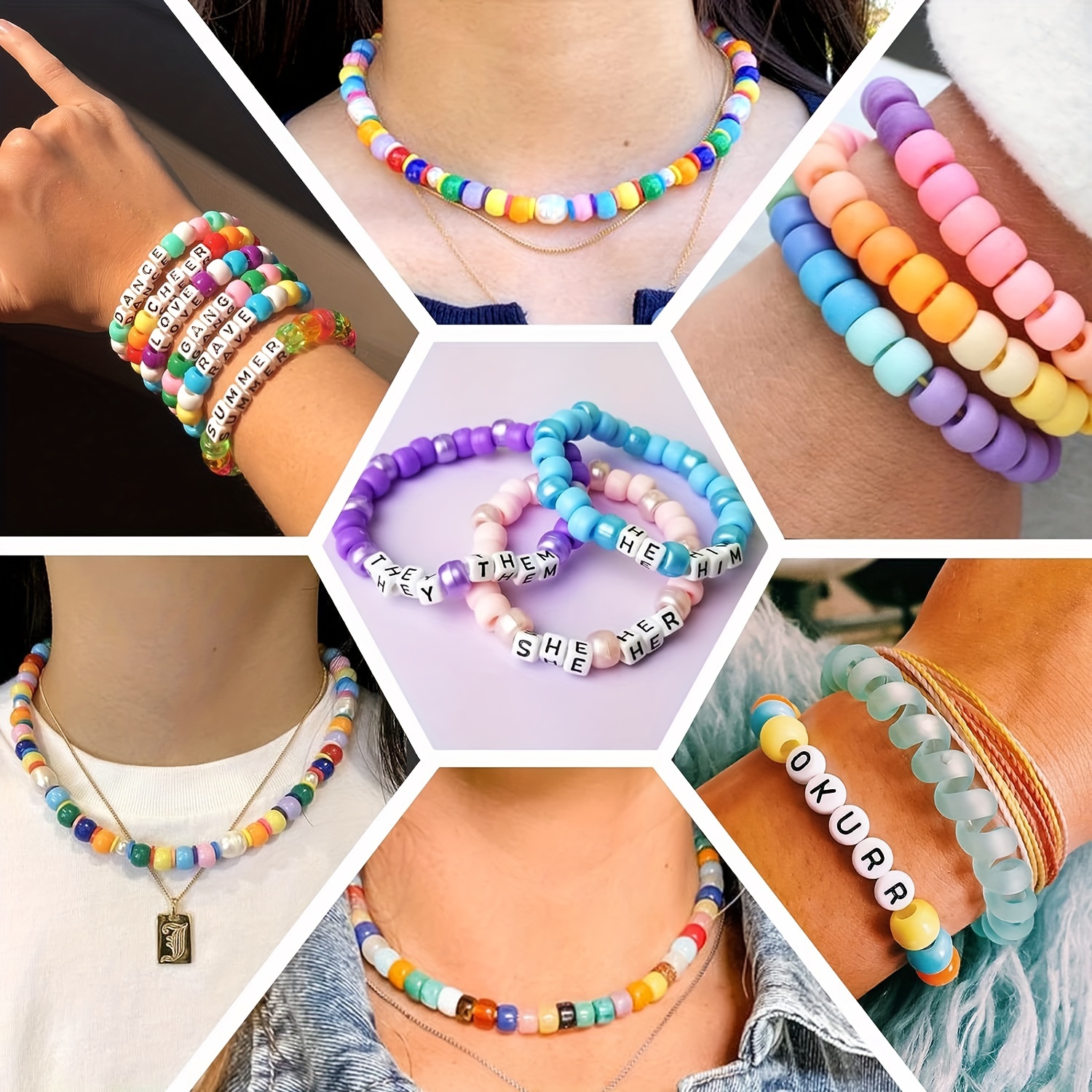 840pcs DIY Charm Bracelet Making Kit for Girls, Bead Jewelry