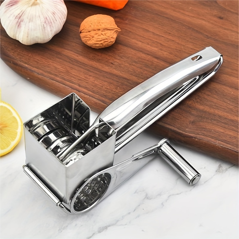 Stainless Steel Rotary Cheese Grater With Handle Perfect For - Temu