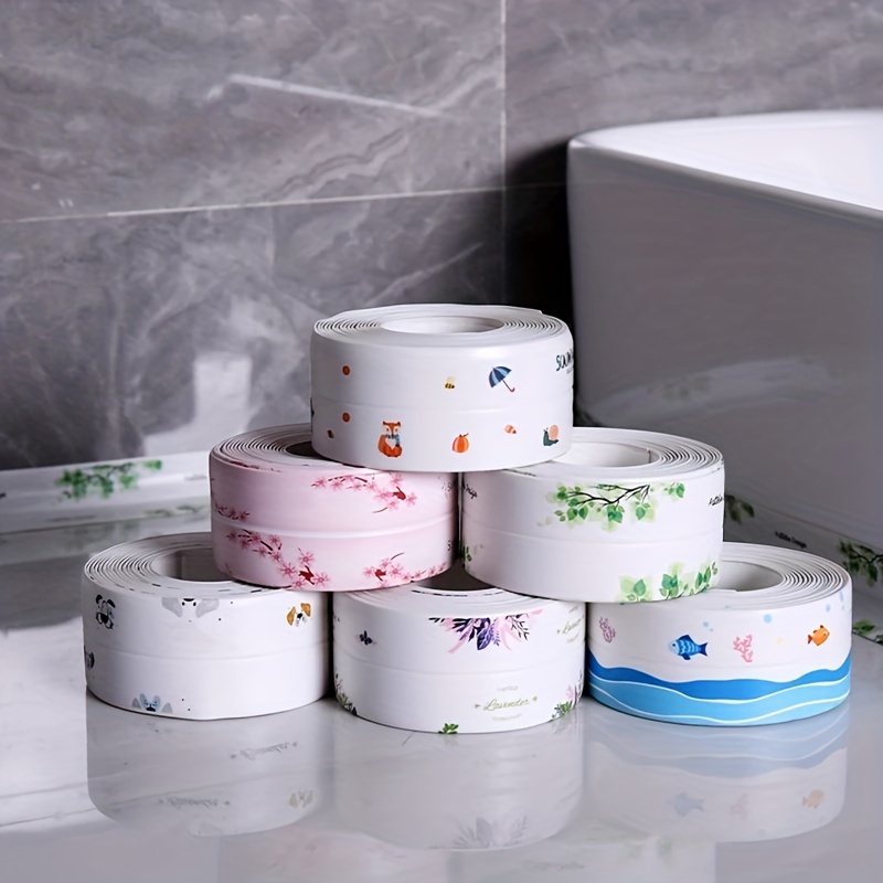 Pegatinas de pared impermeables para baño, cintas de sellado adhesivas de  PVC, cinta para Borde de