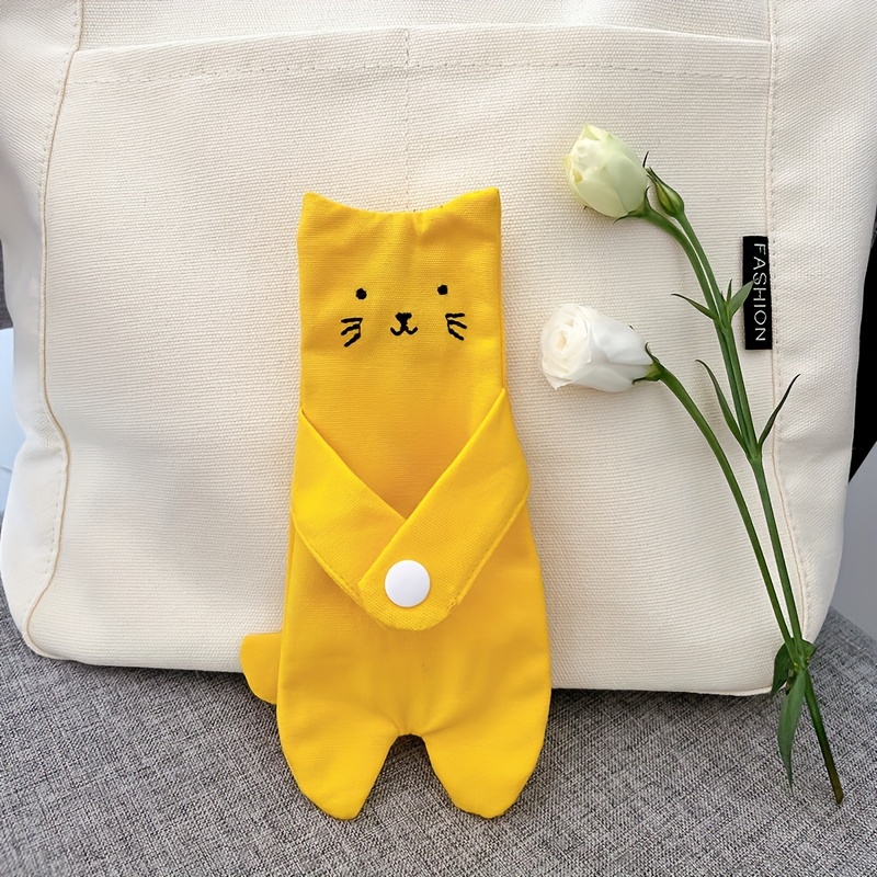 

Charming Cartoon Cat Canvas Coin Purse - Compact & Portable Mini Storage Bag With Zipper Closure, Perfect For Teens & Up Cute Bag Cute Tote Bag
