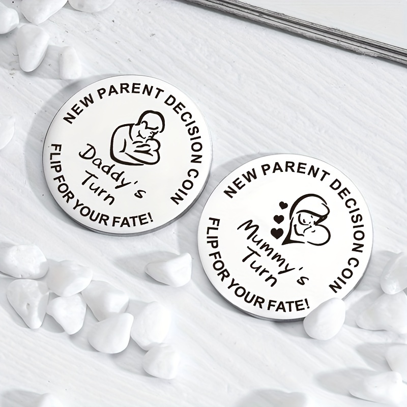 Funny Decision Coin for New Parents Gifts for Mum Dad Newborn Baby
