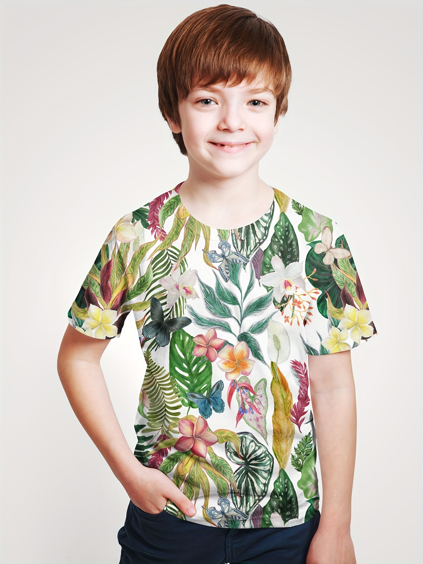 Tropical print t store shirts