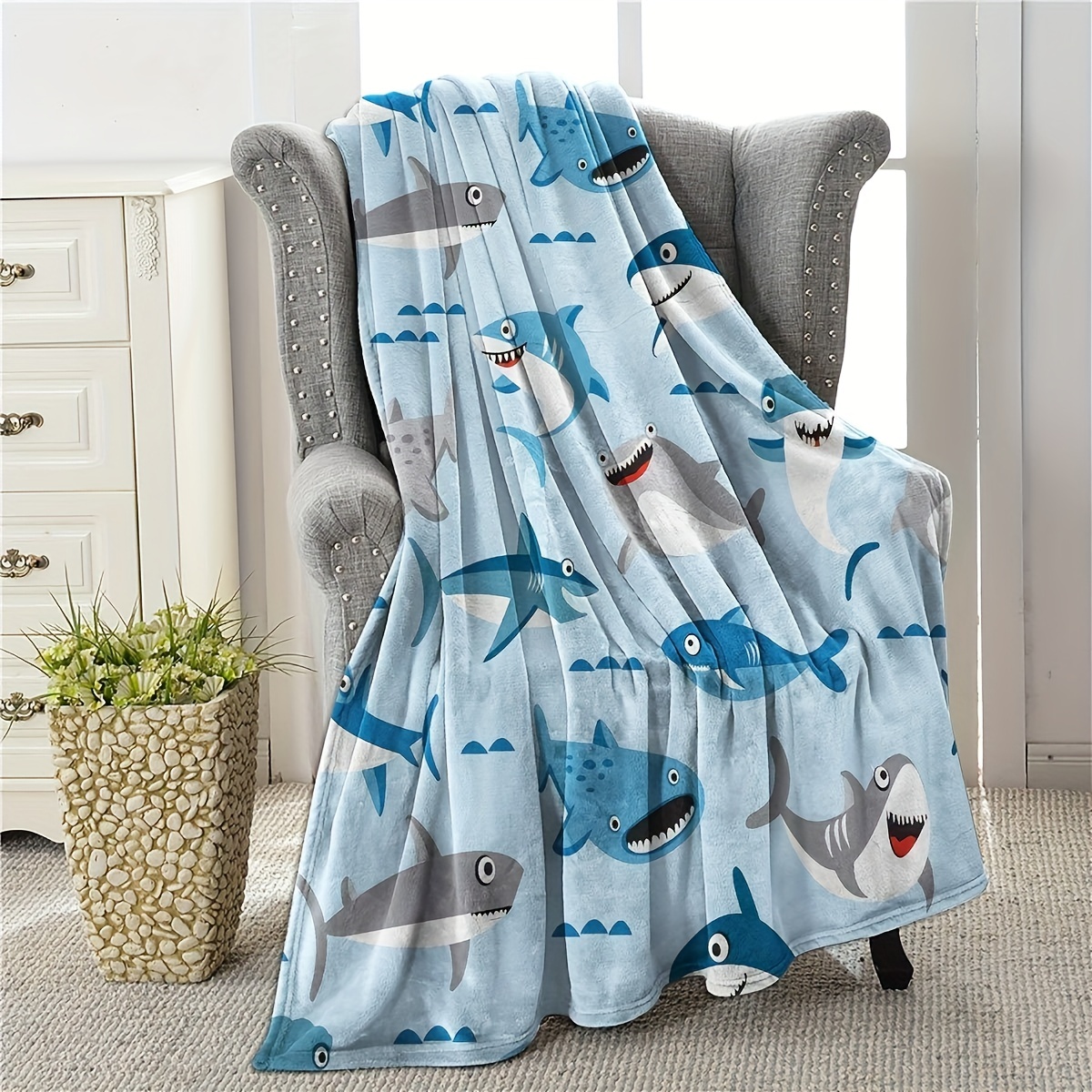 Shark Blanket Lightweight Flannel Blanket Throw Blanket Sofa - Temu