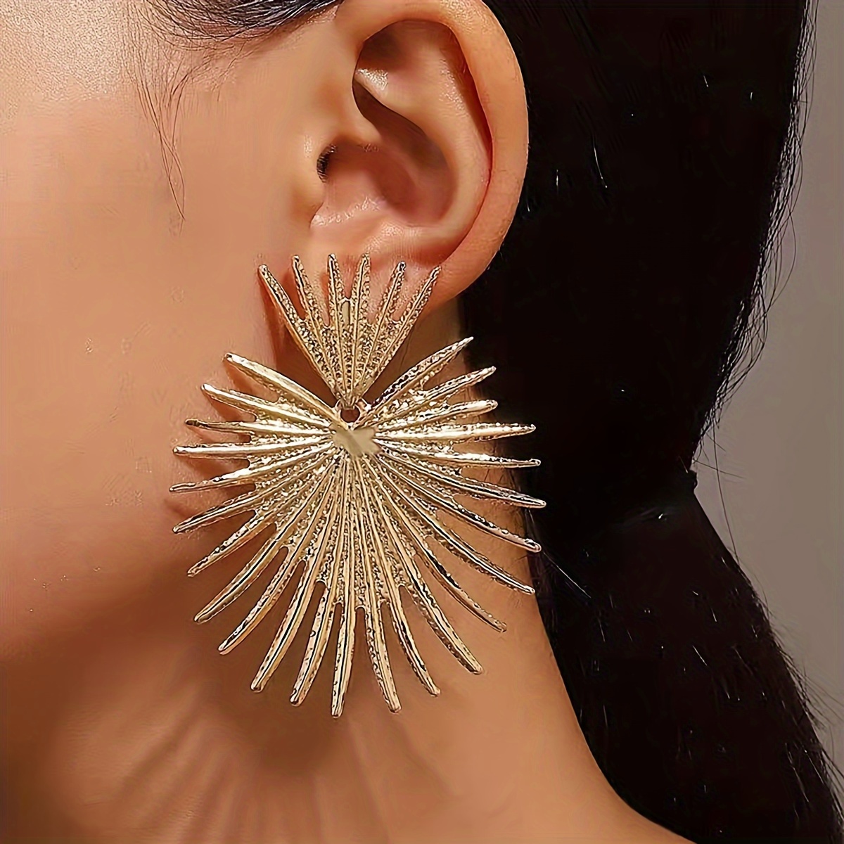 Women Oversize Geometric Earrings Tear Drop Hook Earrings - Temu