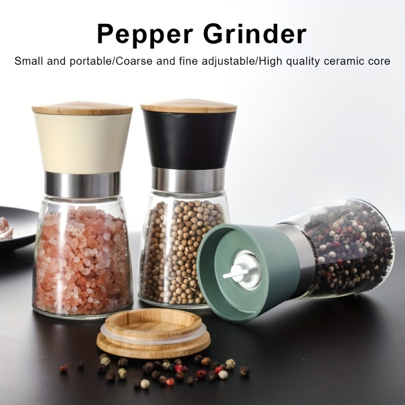 Pepper Grinder Household Sea Salt Ginder Glass Spice Grinder - Temu