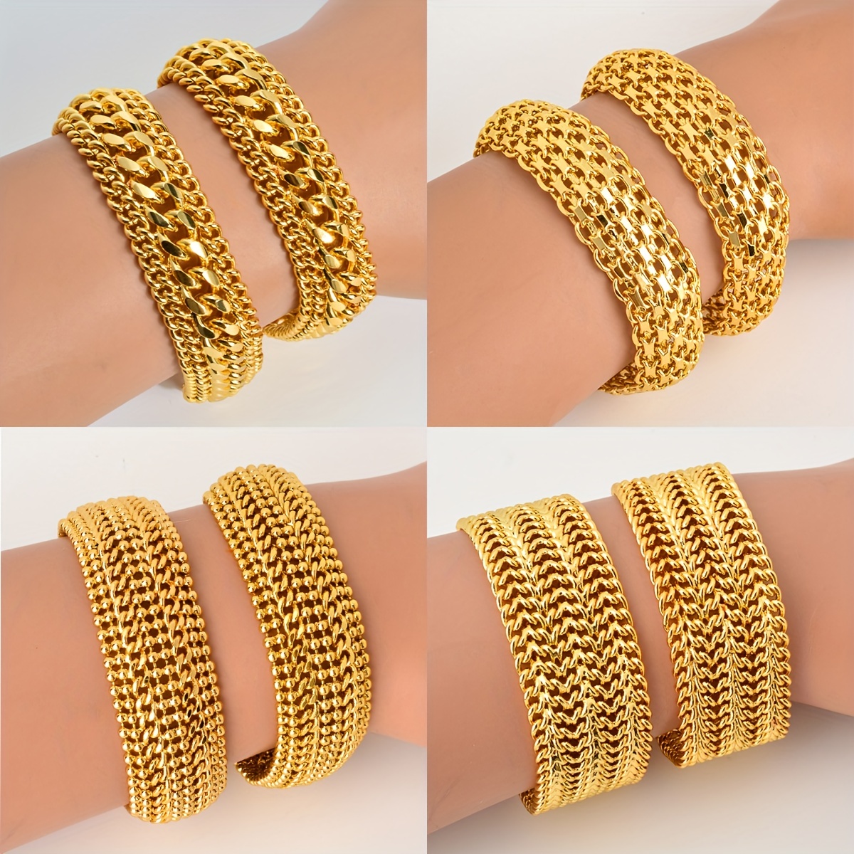 Gold Chain Bracelet for Men and Women With Silver Challa