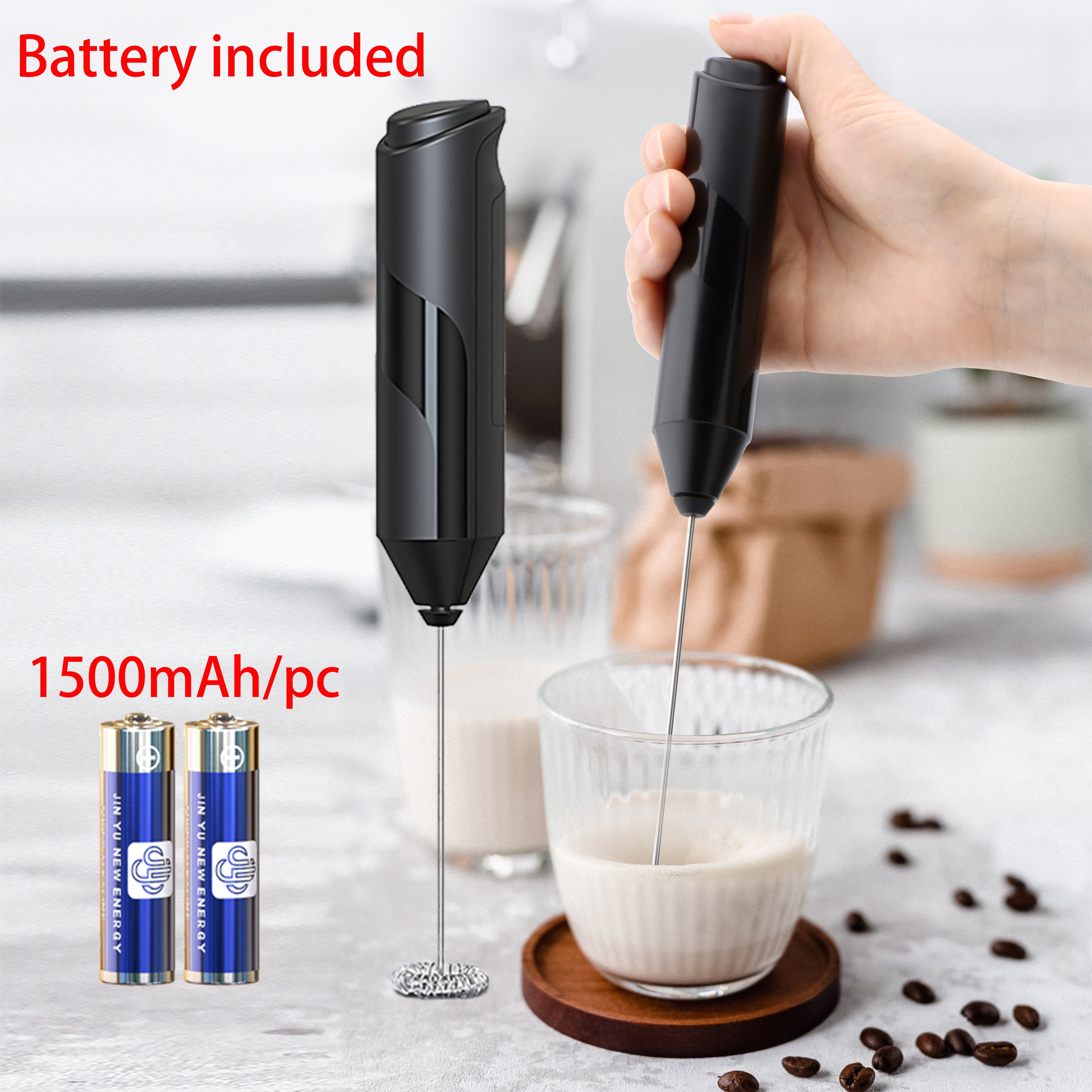 Mighty Rock Electric Milk Frother Handheld Milk Foamer with USB  Rechargeable Coffee Frother 3 Speeds Milk Whisk 2 in 1 Egg Beater Perfect  for Coffee