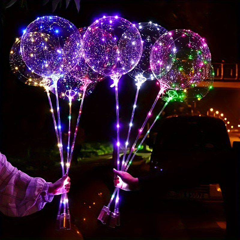  25 globos transparentes Bobo de 12 pulgadas para globos LED  iluminados, Navidad, eventos de fiesta, boda, aniversario, decoración  interior y exterior, cumpleaños (12 pulgadas) : Juguetes y Juegos