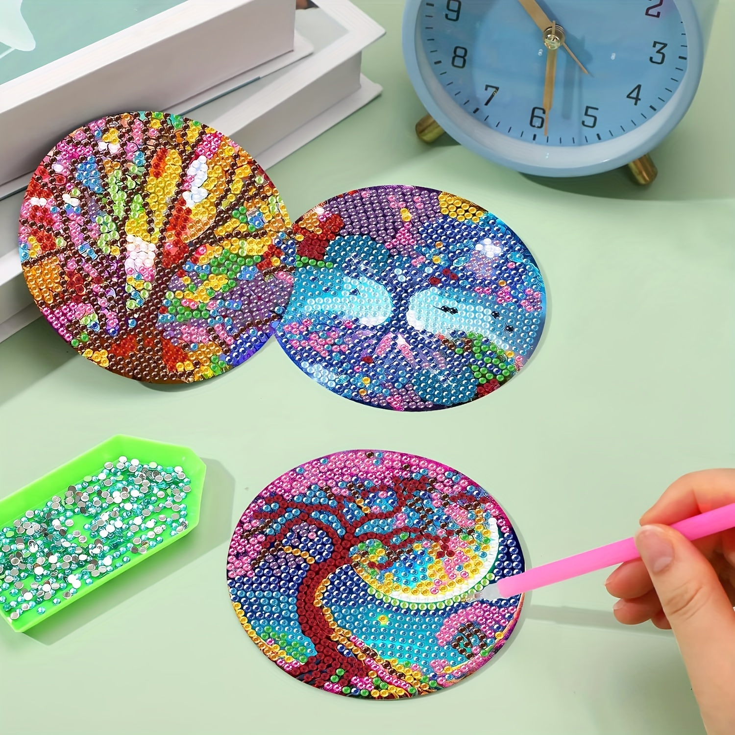 Diamond Painting Coasters Set 5d Diamond Painting Coasters - Temu