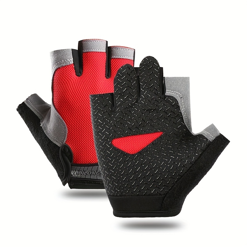 Guantes Antideslizantes Gym Rojo Talla S